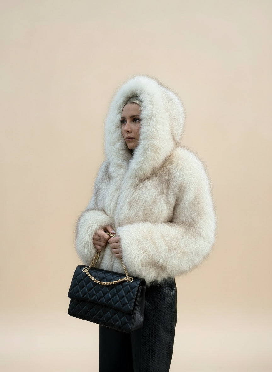 Petit Manteau en Fausse Fourrure Ombré