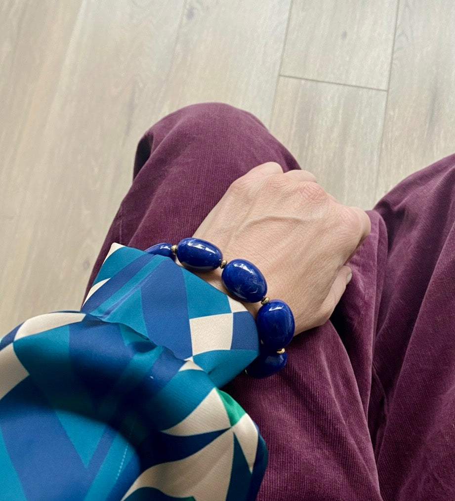 Bracelet Ovale Bleu Nuit