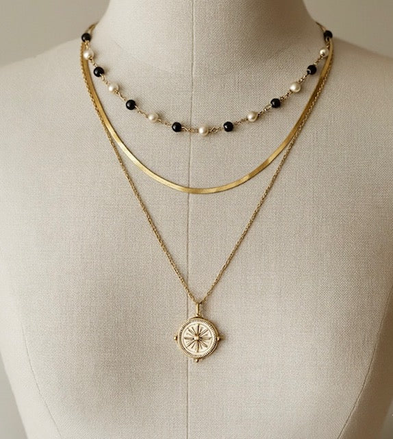 Collier doré en acier inoxydable à chaîne serpent