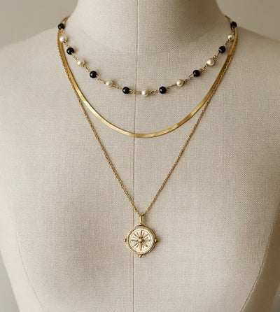 Collier doré en acier inoxydable à chaîne serpent