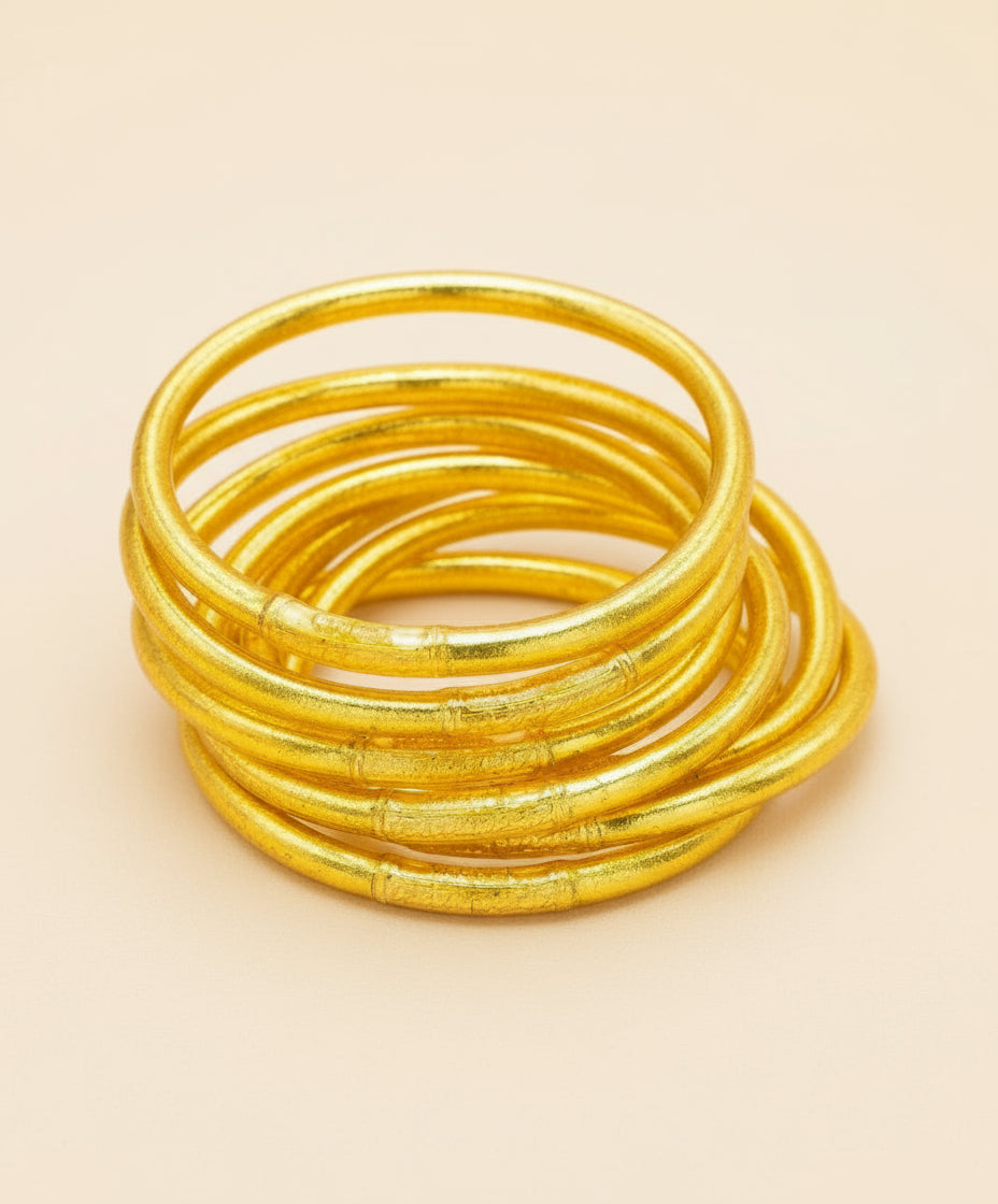 Bracelets Jonc bouddhistes doré avec mantra