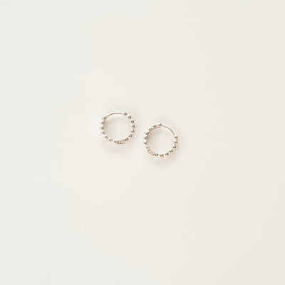 Créoles perlées argentées en argent