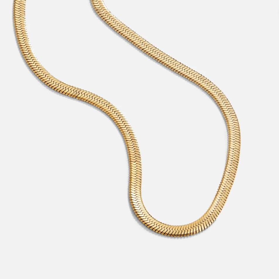 Collier doré en acier inoxydable à chaîne serpent